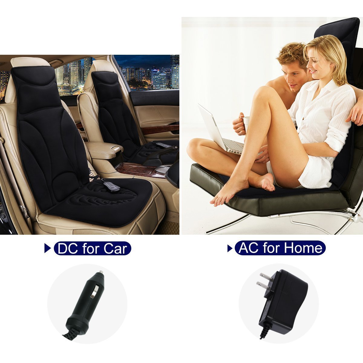 CAR Back Massage Seat Cushion with Heat for Chair heated car cushion Heated Chair Pad