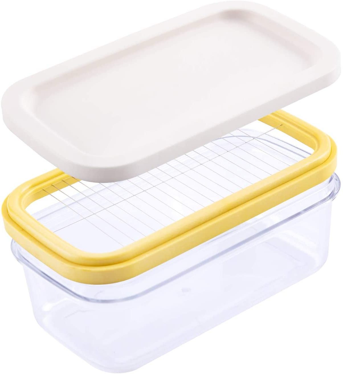 Butter Dish Butter Keeper With Sealed Lid and Cutter Slicer for Easy Cutting and Storage 2 In 1 Clear Butter Container