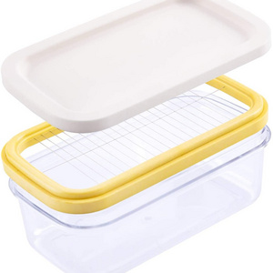 Butter Dish Butter Keeper With Sealed Lid and Cutter Slicer for Easy Cutting and Storage 2 In 1 Clear Butter Container