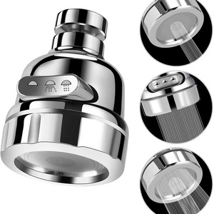 360 Degree Swivel Faucet Aerator Water Saving Kitchen Tap Head High Pressure Sink Sprayer Head 3 Modes Position Adjustable Splas