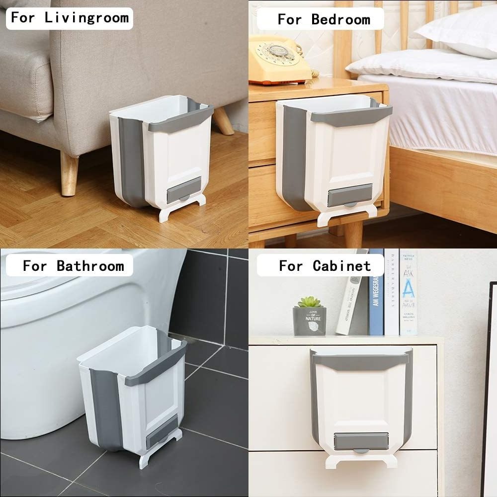 Gallon Kitchen Compost Bin for Counter Top or Under Sink Hanging Small Trash Can  for Cupboard/Bathroom