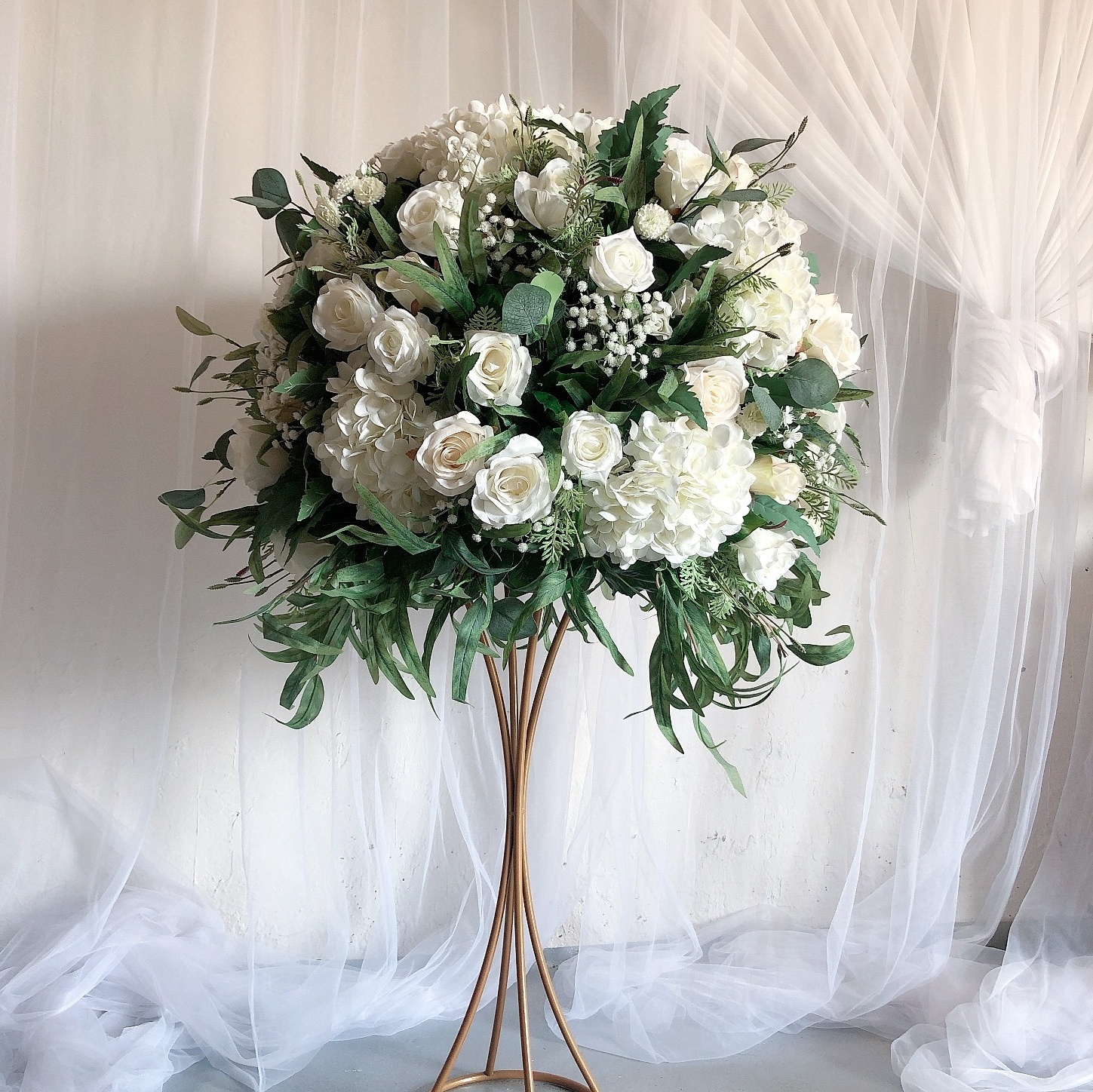 ISEVIAN Wholesale Artificial Roses Silk Wedding Decoration flowers White Flowers