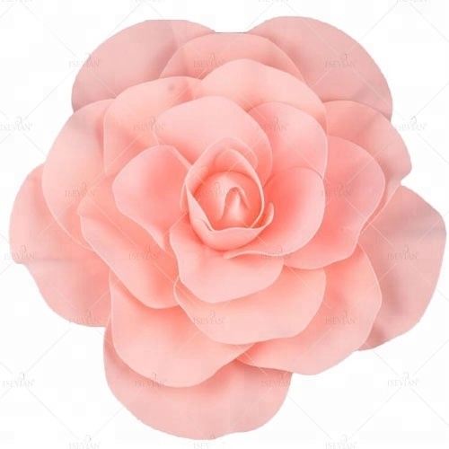 ISEVIAN Large Artificial Flower Heads Giant PE Foam Rose Flower Head for Wall Decoration