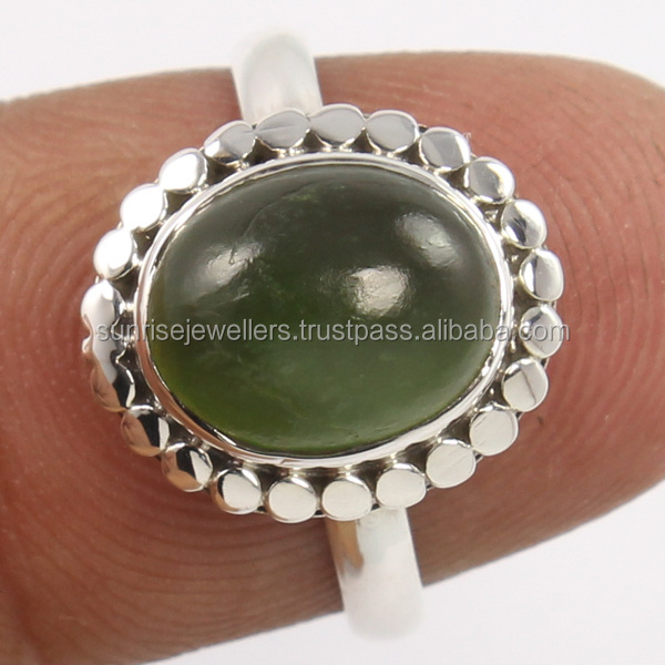 Oval Shape ! SERPENTINE Gemstone 925 Solid Sterling Silver Ring, Natural Stone Ring, Online Silver Vintage Jewellery