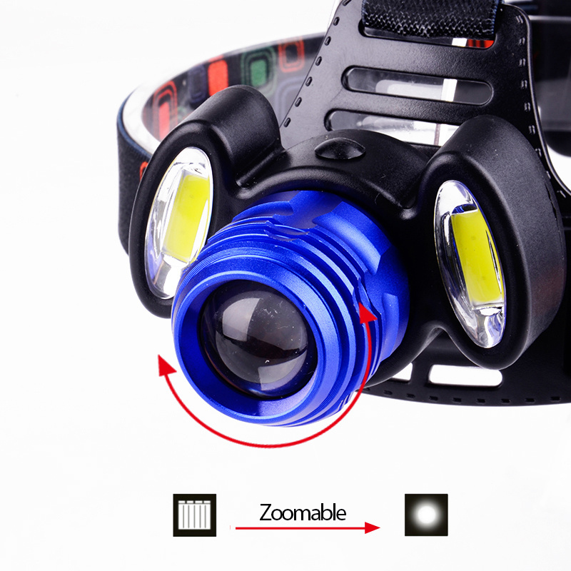 Rechargeable Led Headlamp Zoomable Headlight Waterproof Head Torch Flashlight Head Lamp Fishing Hunting Light Camping