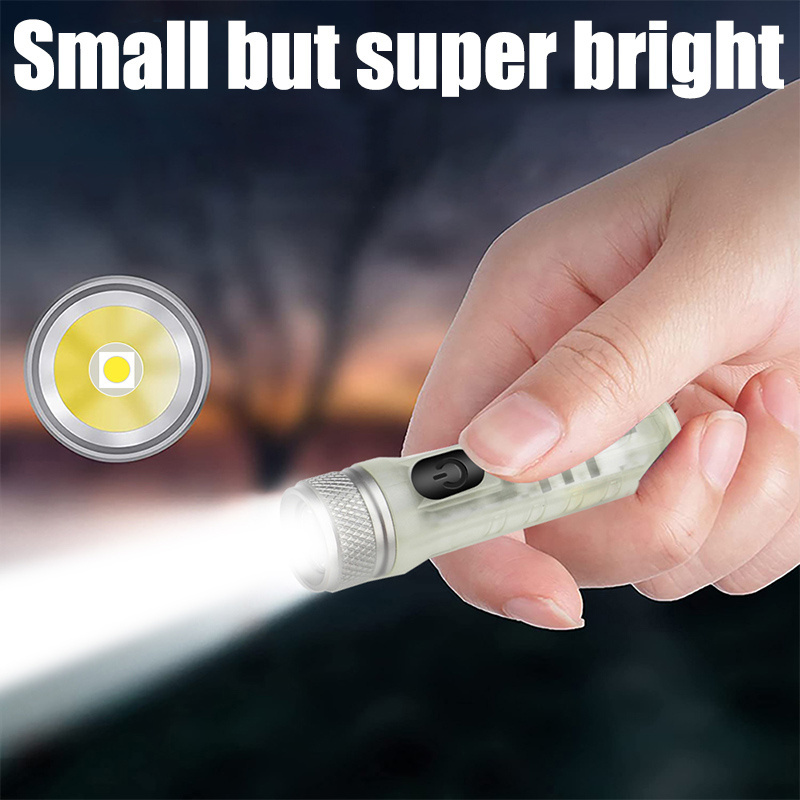 Multifunction Powerful 10 Modes Mini Keychain LED Flashlight Tactical Portable Bright Rechargeable IP65 Led Flashlight