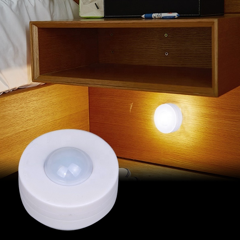 New 3 Pack Super Bright Cabinet Wireless Remote Control Light Battery Operated Warm Led Wall Lamp Round Night Light