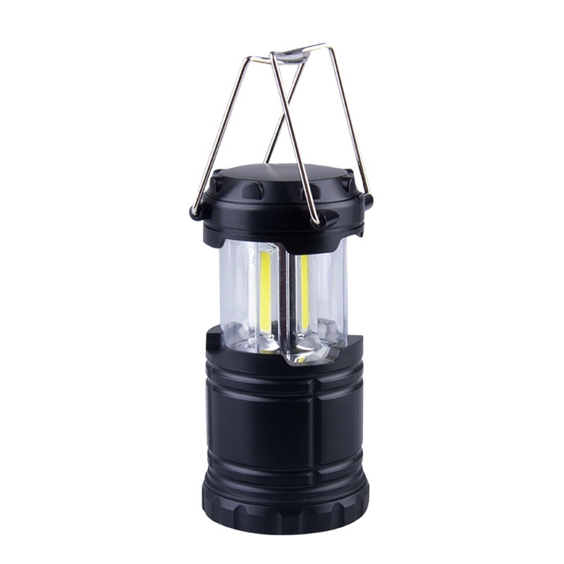 Promotional Portable Outdoor Folding 3W 300Lm Tent Hanging Lamp Mini Cob Battery Camping Lantern Saving Emergency Light