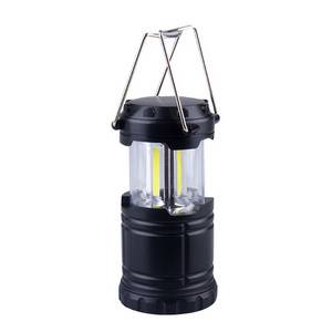 Promotional Portable Outdoor Folding 3W 300Lm Tent Hanging Lamp Mini Cob Battery Camping Lantern Saving Emergency Light