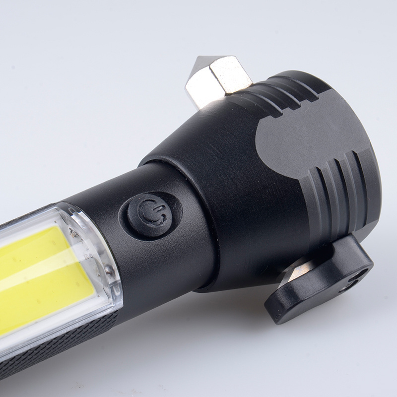 Hot Sale Portable Multi-functional Working Torch Rechargeable Strong Magnet With Safety Hammer Flashlight