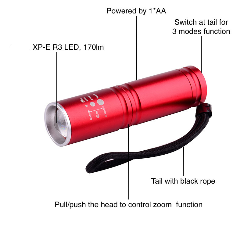 New Products Super Bright Mini Torch Light AA Battery Led Flashlight For Camping