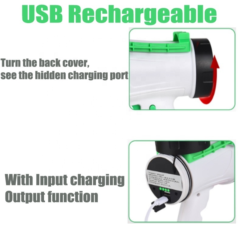 Portable Outdoor Spotlight Rechargeable Handheld Search Light Super Bright Powerful Led Searchlight With USB Power For Camping