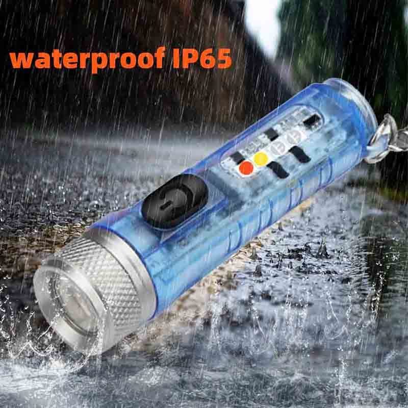 Multifunction Powerful 10 Modes Mini Keychain LED Flashlight Tactical Portable Bright Rechargeable IP65 Led Flashlight