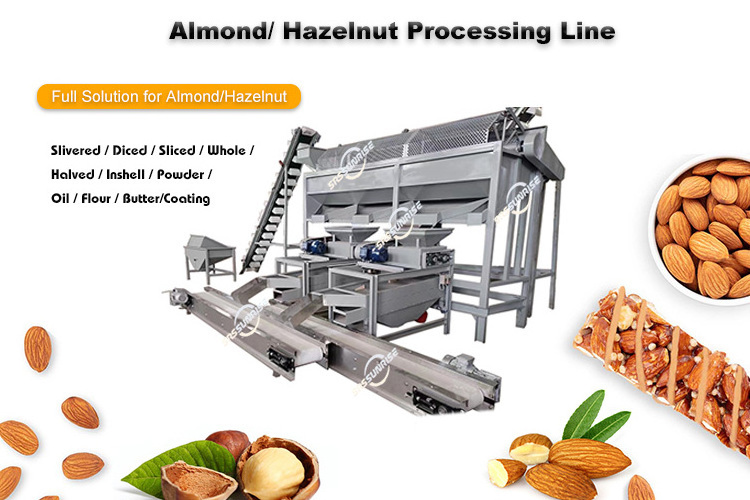 Automatic Almond Hazelnut Pistachio Macadamia Nut Walnut Sunflower Sesame Seed Peanut Processing Machine