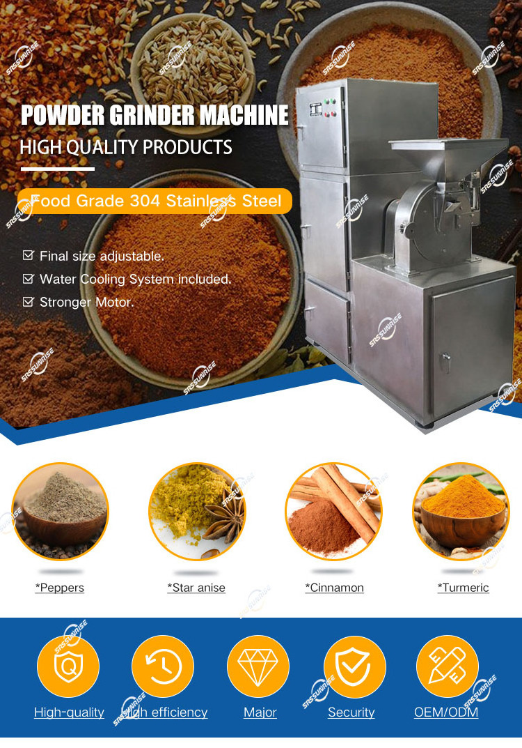 Food Grade Grinding Kitchen Spices Nutmeg Cumin Red Pepper Garlic Ginger Onion Powder Mill Grinder