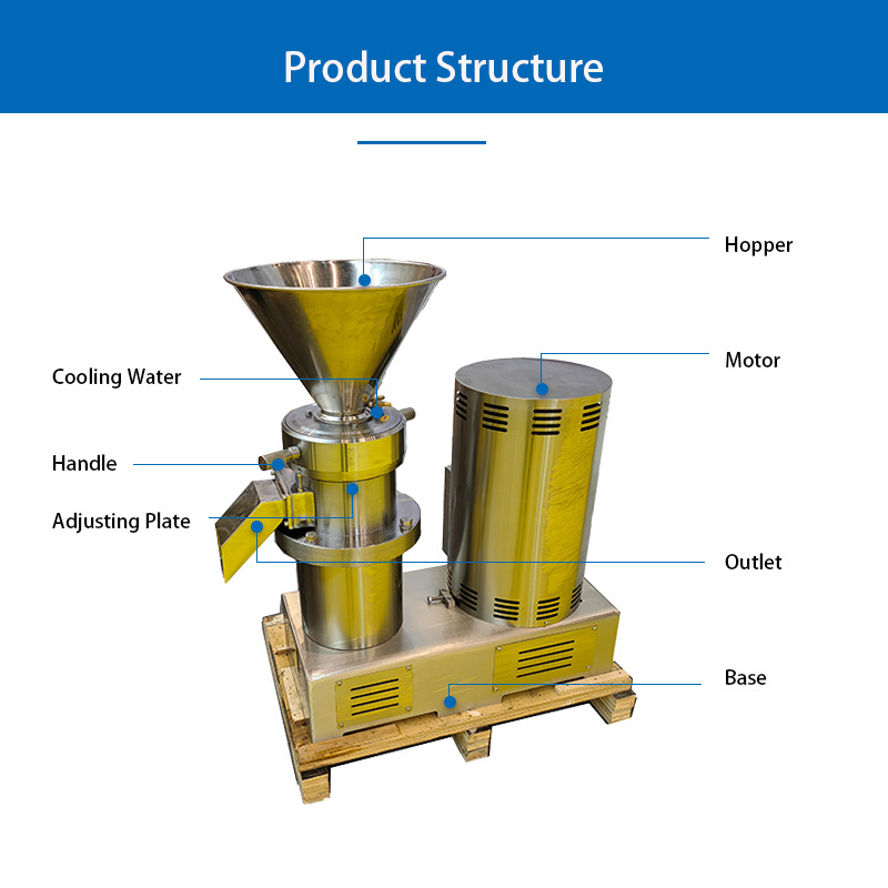 50KG/Hour Tabletop Pistachio Commercial Peanut Butter Making Nut Paste Grinder Machine Colloid Mill