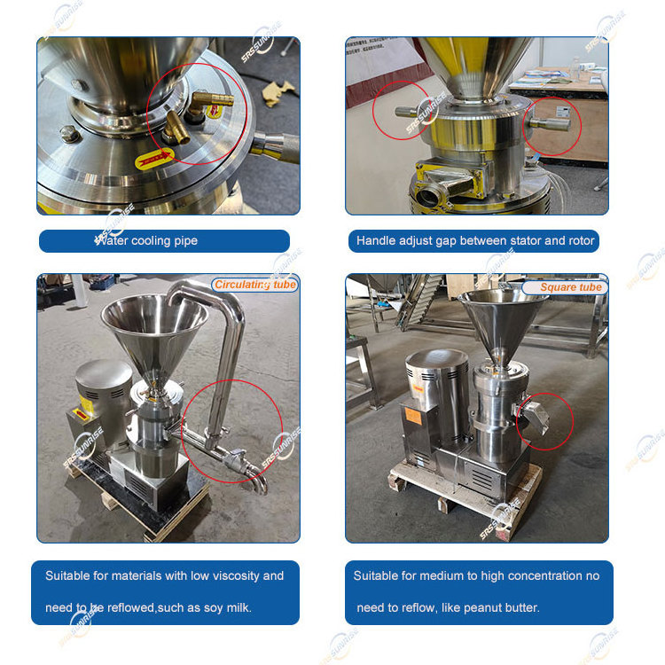 Food Colloid Mill Chickpea Cocoa Bean Sesame Nuts Paste Grinder Grinding Maker Making Machine For Peanut Butter Processing