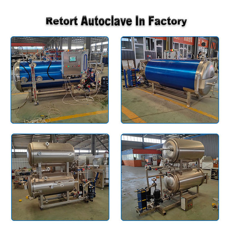 Horizontal Tin Can Autoclave Sterilization Retort in Food Processing Water Spray Sterilizer Machine