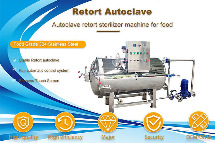 Horizontal Tin Can Autoclave Sterilization Retort in Food Processing Water Spray Sterilizer Machine