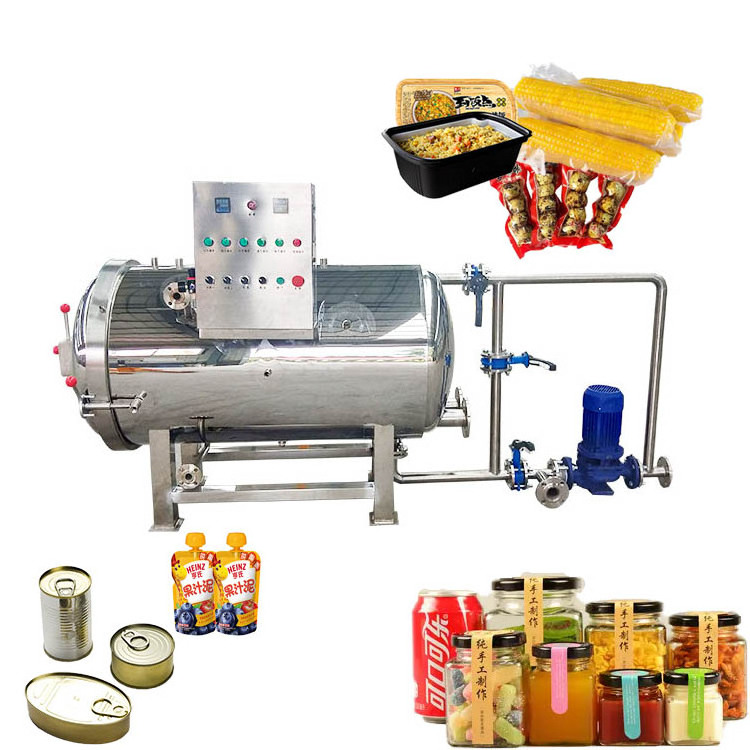 Horizontal Tin Can Autoclave Sterilization Retort in Food Processing Water Spray Sterilizer Machine