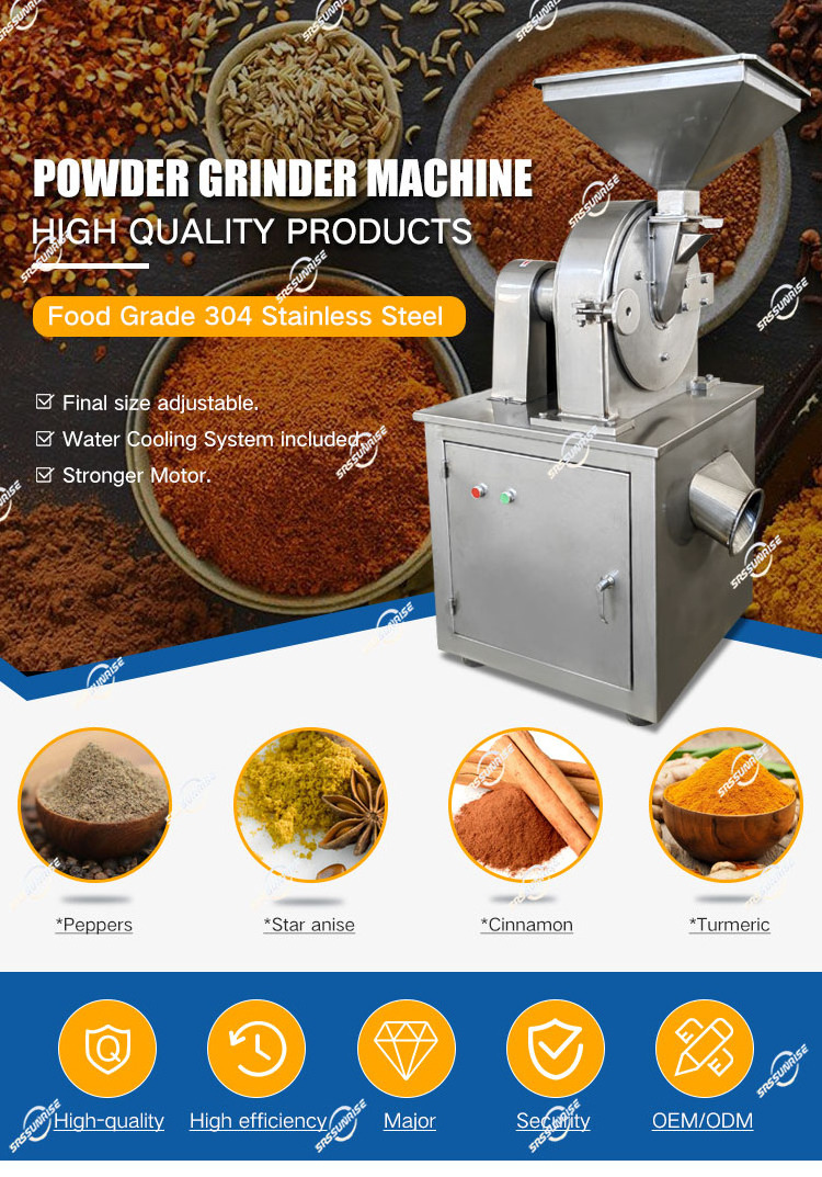 Commercial Stainless Steel Coffee Cassava Tea Leaves Grinding Mill Spice Grinder Machine