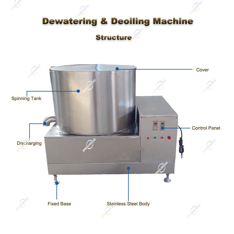 Commercial Centrifugal Oil Removing Spinner For Chips Snacks Small Fried Food Deoiling Machine