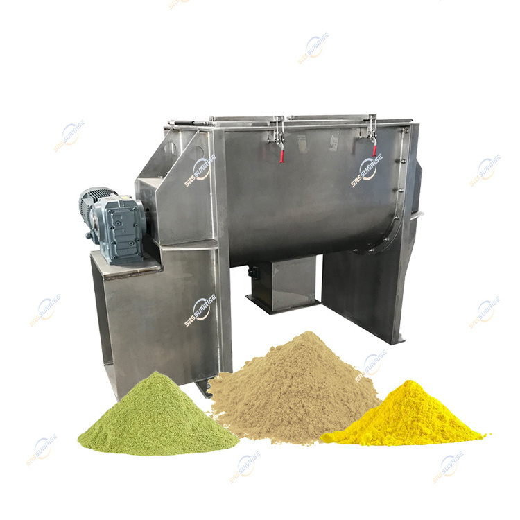 Stainless Steel Large Horizontal Ribbon Mixer Fertilizer Powder Blender Flour Food Mixing Machine