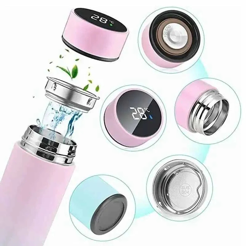 500ml Smart Thermos Bottle LED Temperature Display Thermos Cup Stainless Steel Vacuum Flask Portable Water Bottles Adult Gift