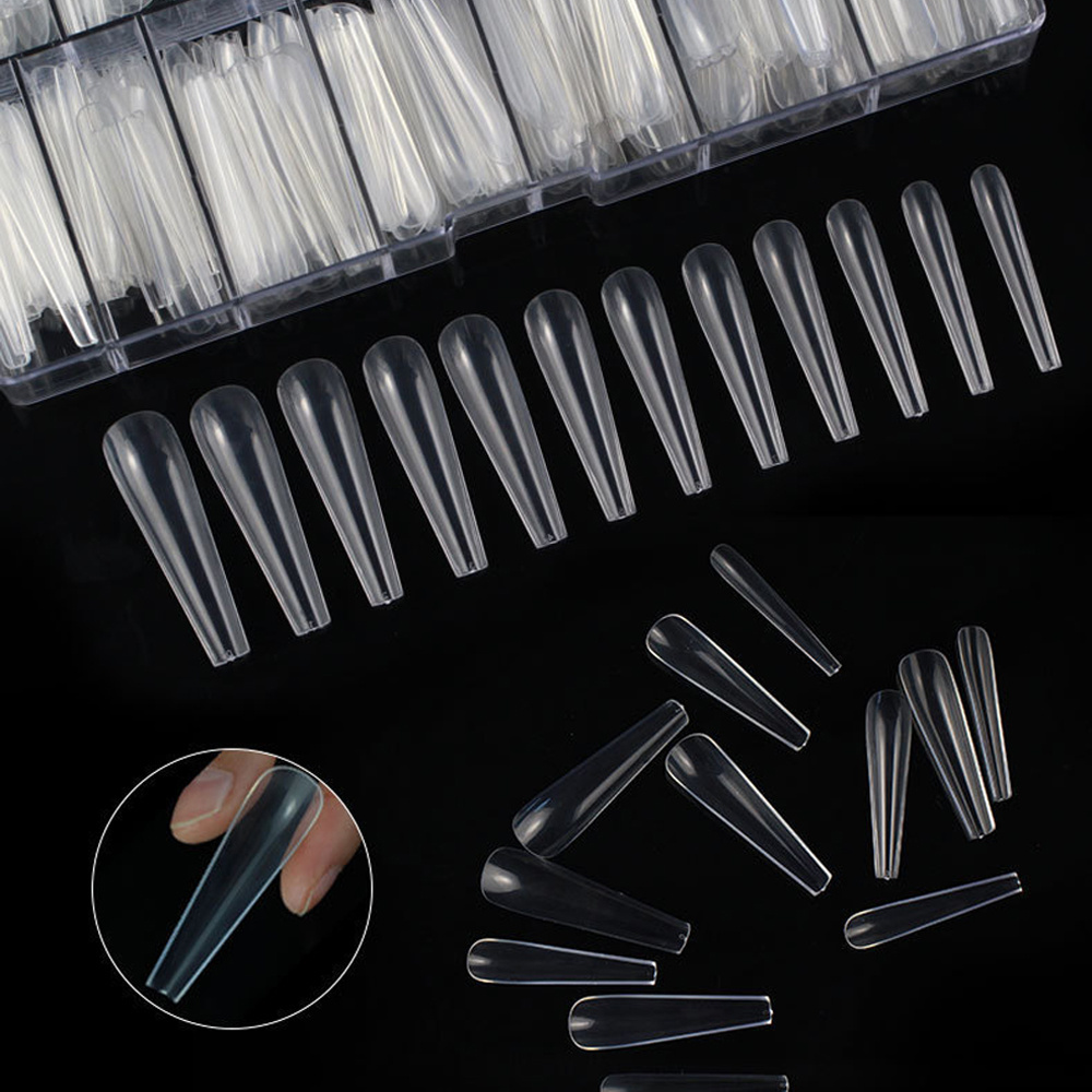 360 PCS New Arrival C Curve Coffin XXL XXXL Extra Long Nail Gel Full Cover Gel X Tips Ongle Capsules C Curve 2023