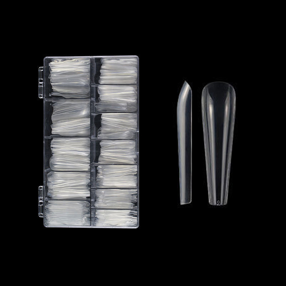 360 PCS New Arrival C Curve Coffin XXL XXXL Extra Long Nail Gel Full Cover Gel X Tips Ongle Capsules C Curve 2023