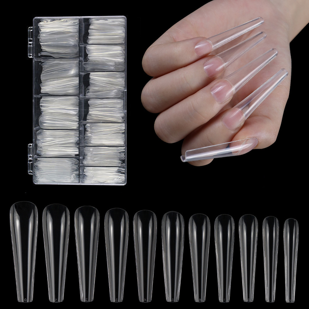 360 PCS New Arrival C Curve Coffin XXL XXXL Extra Long Nail Gel Full Cover Gel X Tips Ongle Capsules C Curve 2023