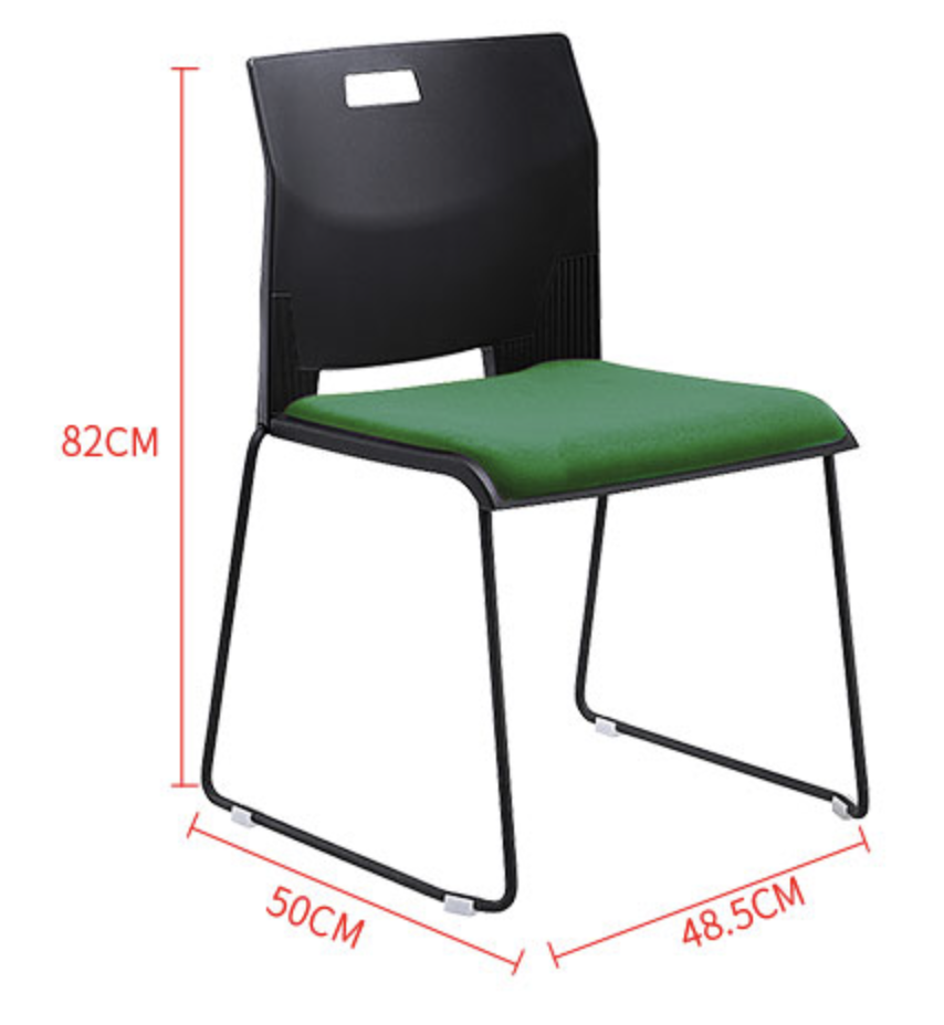 School hot sell office training black grey green white color available stackable waiting plastic conference chairs