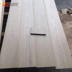 Big plank wire brushed  stained engineered oak wood flooring hot sale to USA