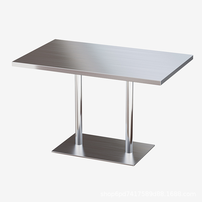 Modern cafe and restaurant heavy duty stainless steel table top dining chair and table for fast food restaurant