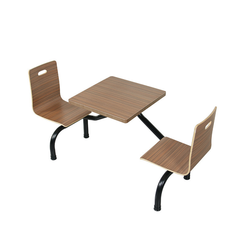 company school canteen project solution Industrial Iron Base dining ot set solid wood K/D packing restaurant chic coffee table