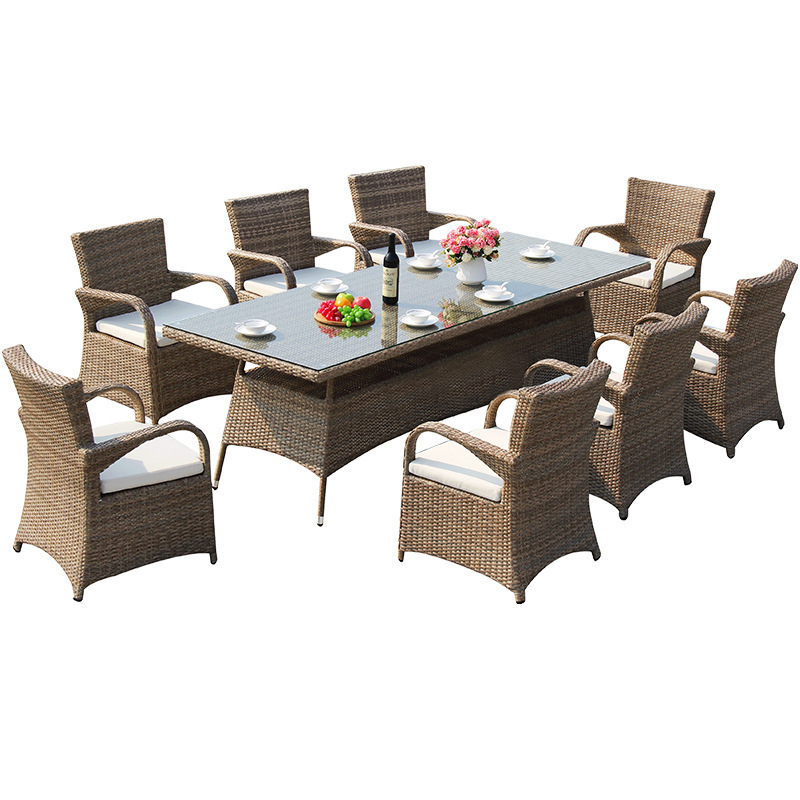 luxury rattan wicker outdoor furniture garden dining table 4 chairs sofa sets