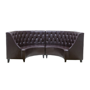 diameter two meters tufted half moon restaurant leather booth sofa