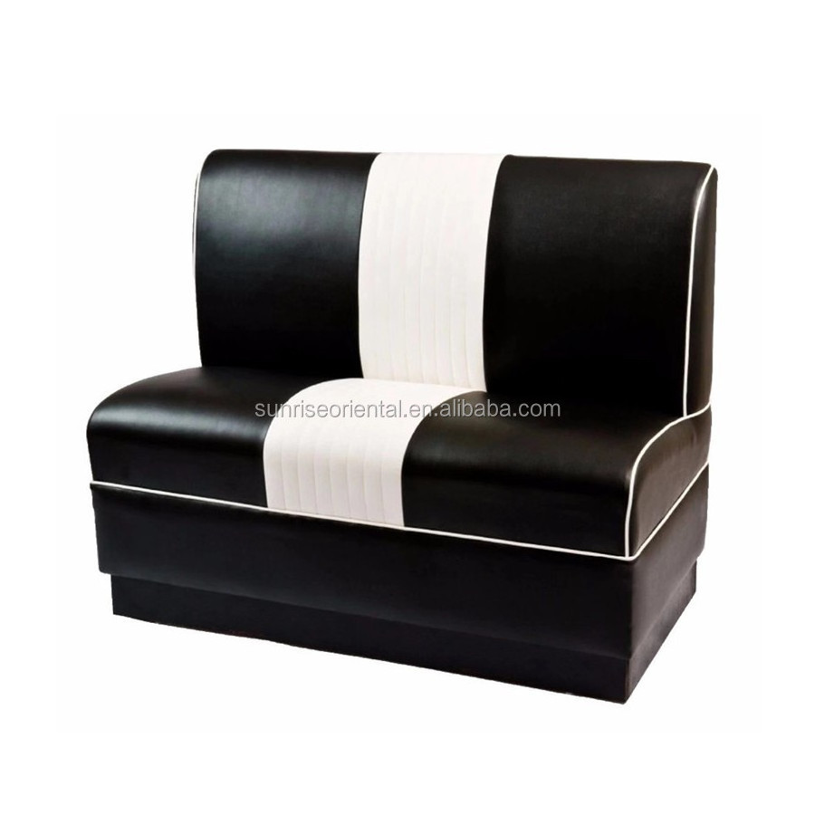 black leather retro diner booth seating restaurant furniture booth design