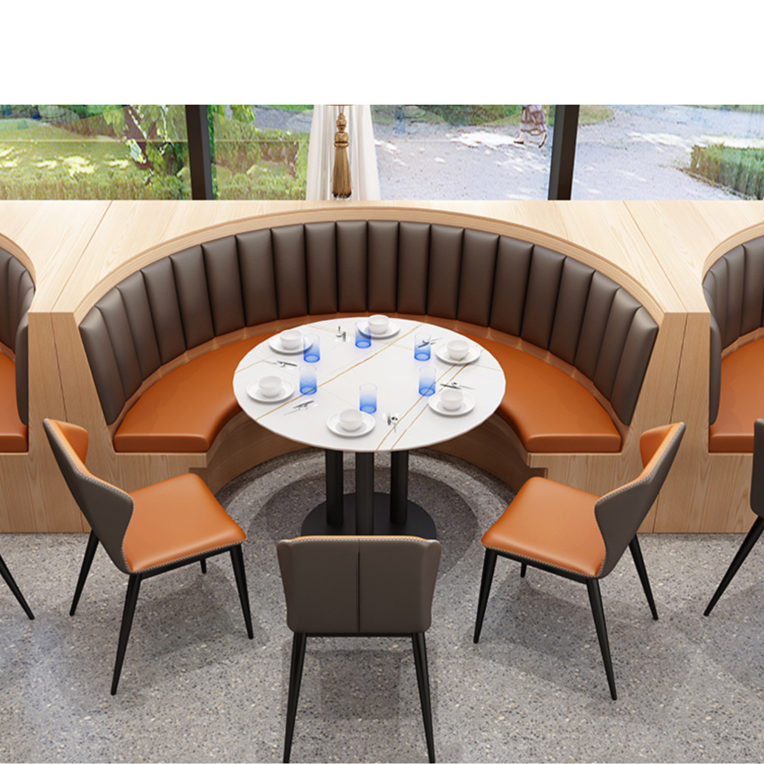 customized size restaurant dining round booth seating round booth sofas for sale