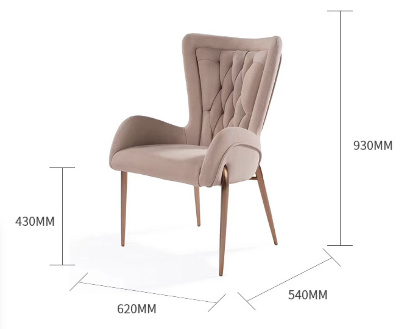 Luxury Leather Dining Chair Living Room Upholstery Arm Chair Dining Wholesale with Gold Stainless Steel Legs