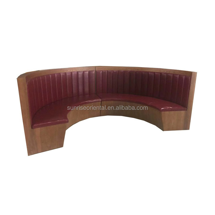 diameter two meters tufted half moon restaurant leather booth sofa