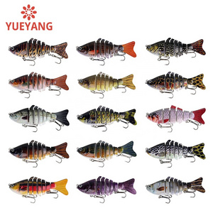 YUEYANG Wholesale Lifelike Sinking minnow Hard boby fishing lure 7 Segments Swimbait Multi jointed bait with 3D Eyes For Bass