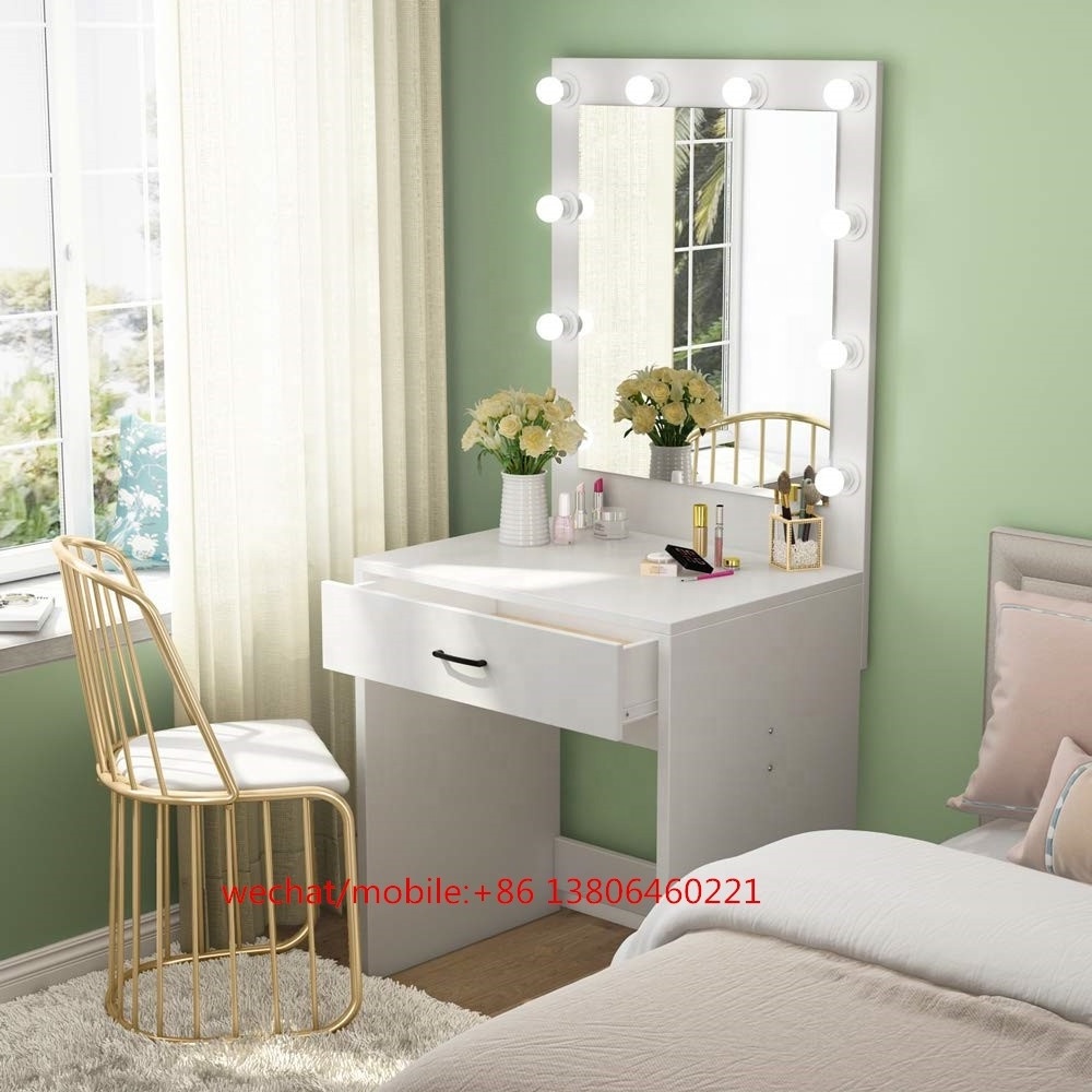 SG-LL110 Vanity Set with Lighted Mirror, Makeup Desk Vanity Dressing Table Dresser Desk for Bedroom Living Room