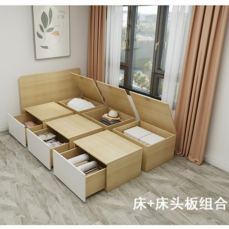 combined bed for Small family Japanese tatami storage bed 1.2m single floor bed