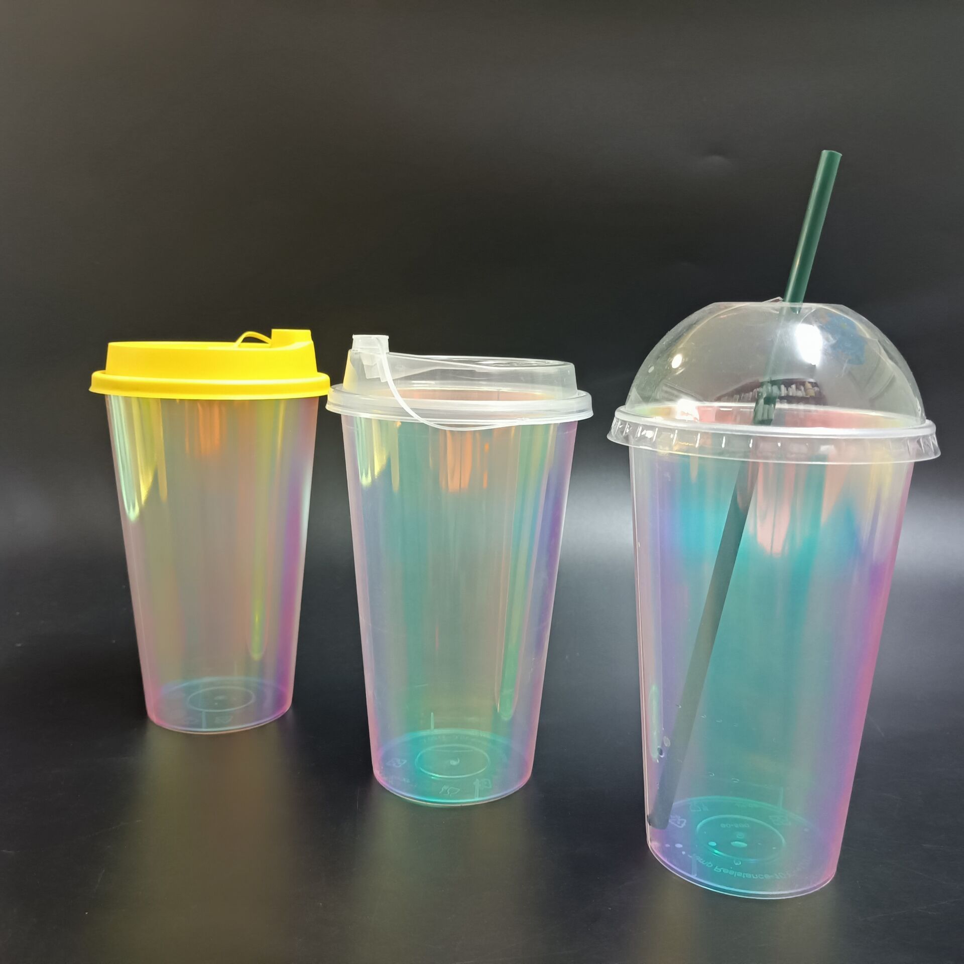 SP2687 Wholesale disposable recyclable high quality pp plastic rainbow cup.