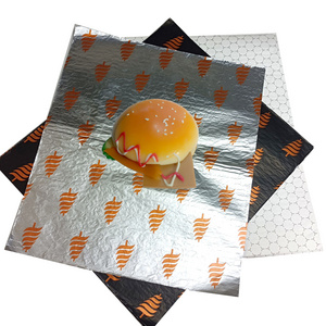 SP2872  Oil Proof Aluminum Foil Honeycomb Deli Kraft Paper Wrapping Food Grade Burger Paper