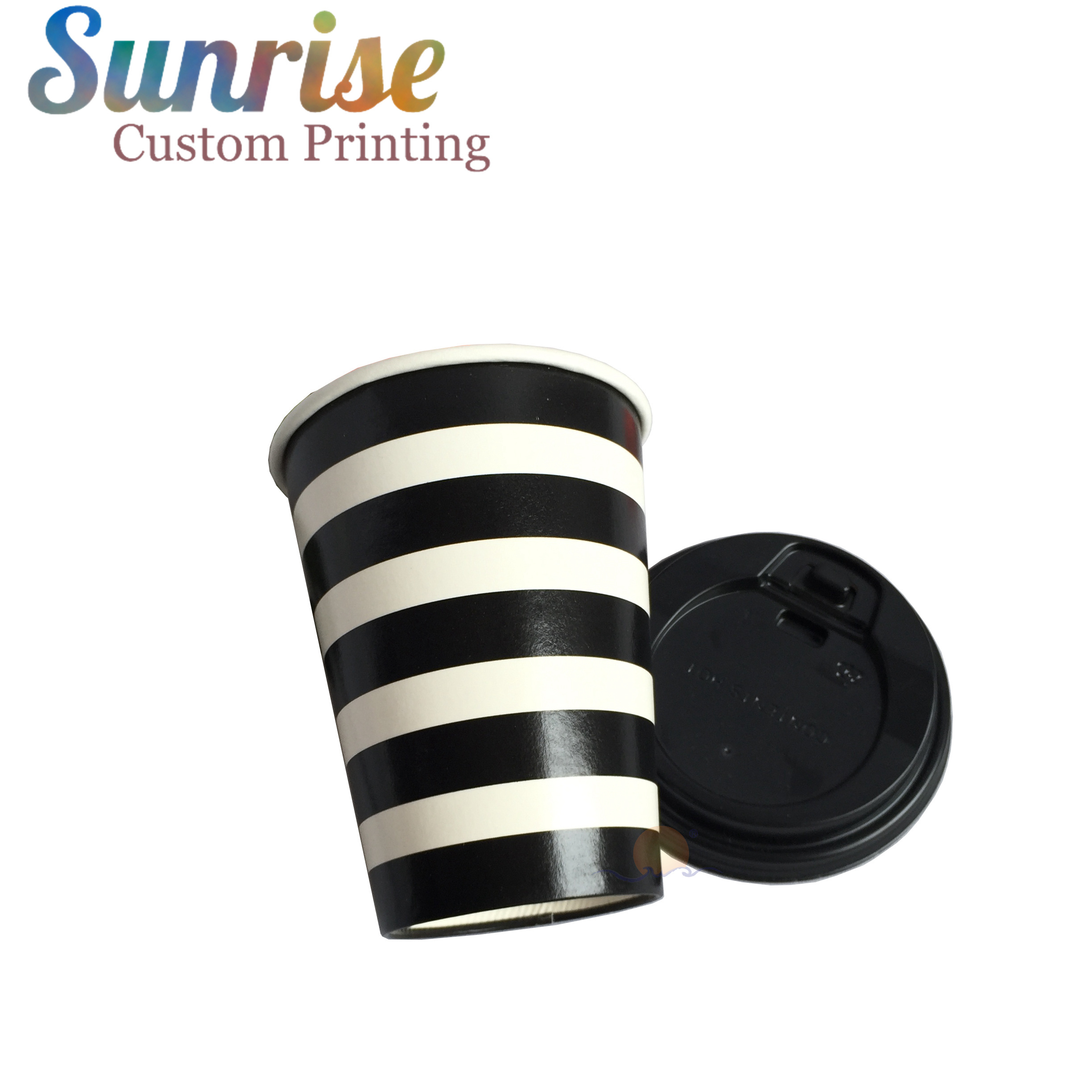 China Black Paper Cup Custom Logo Print Paper Cups for Coffee Tea