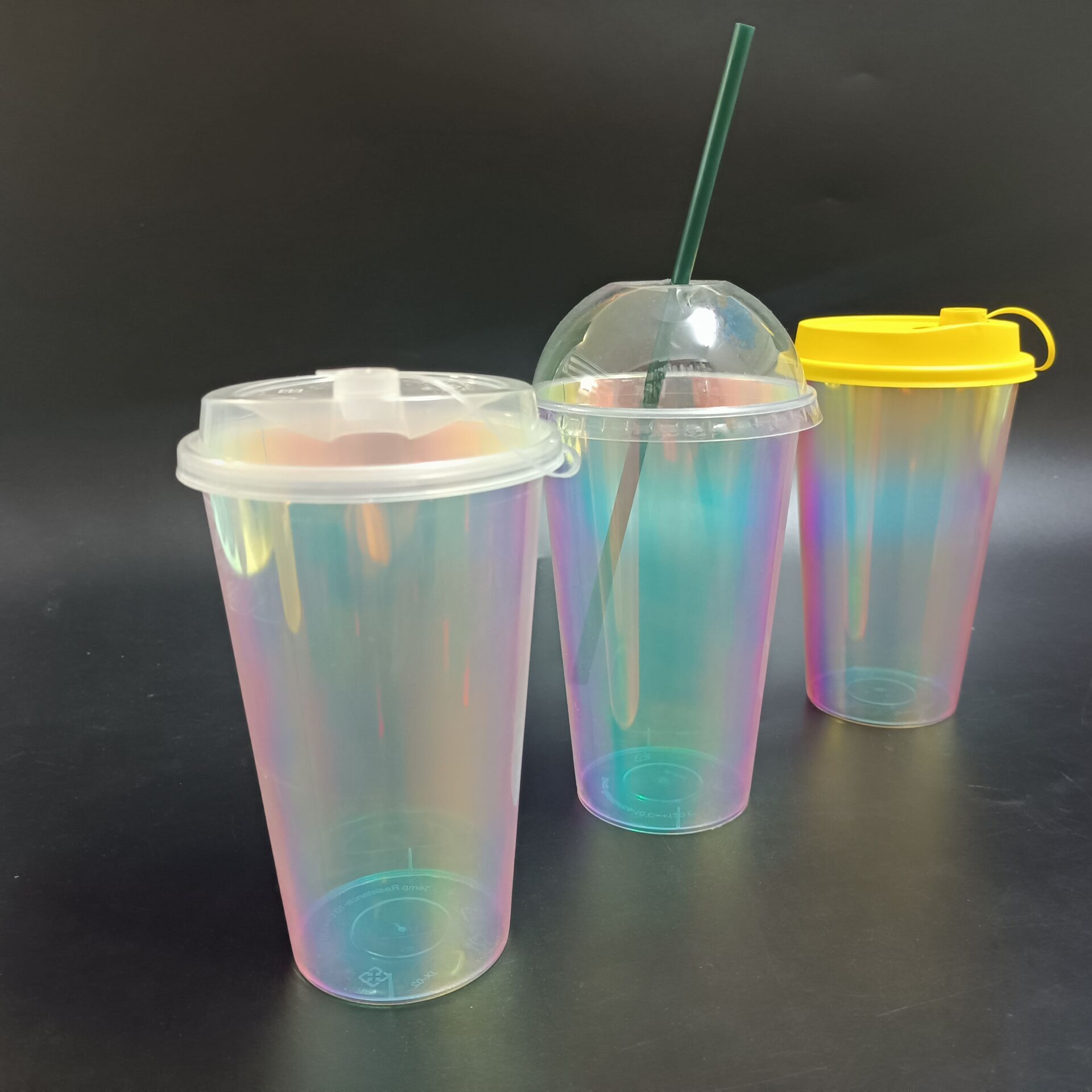 SP2687 Wholesale disposable recyclable high quality pp plastic rainbow cup.