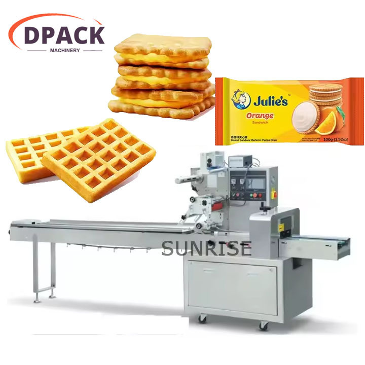 Horizontal Napkin Face small Biscuit Food Pillow Flow Pack Maquina Packing wrapping Machine