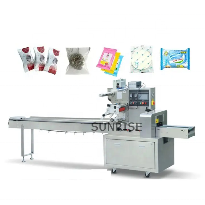 Automatic pillow packaging machine disposable facial tissue wet wipes sanitary flow packing machine